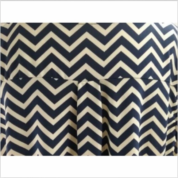 Tacera Tank Top Sleeveless Shirt Navy Blue Chevron Size 3X NWT - Picture 6 of 6